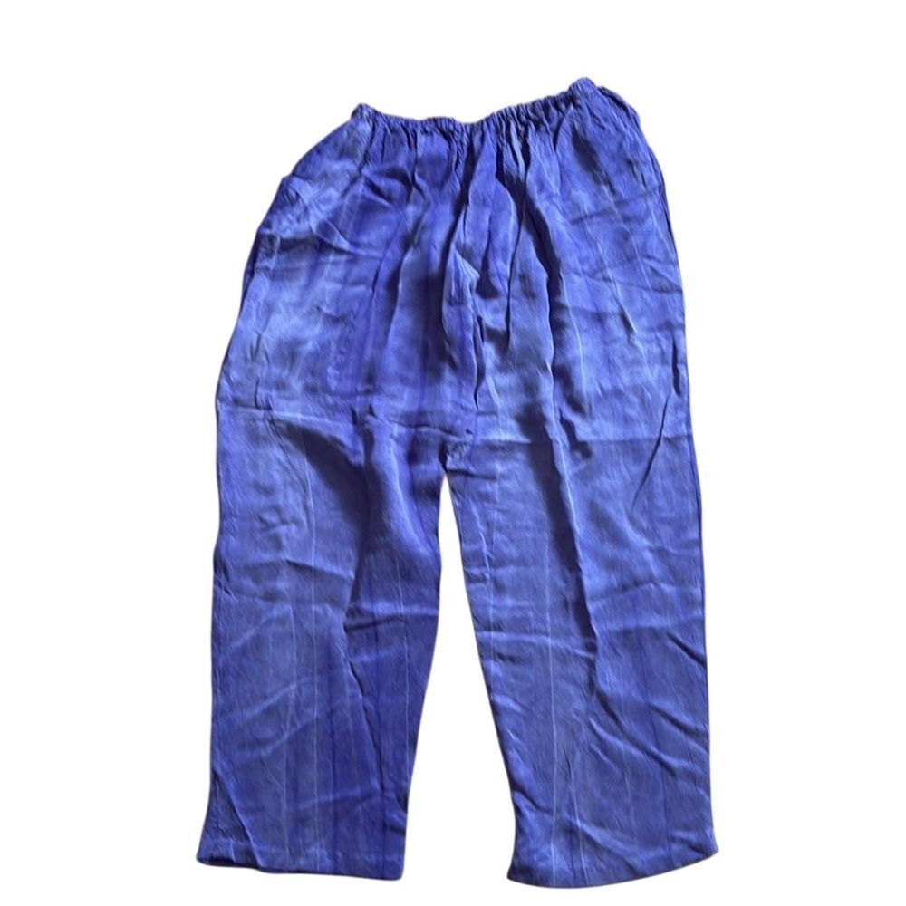 Vintage purple Silk Pull on wide leg pants Medium - Picture 3 of 6